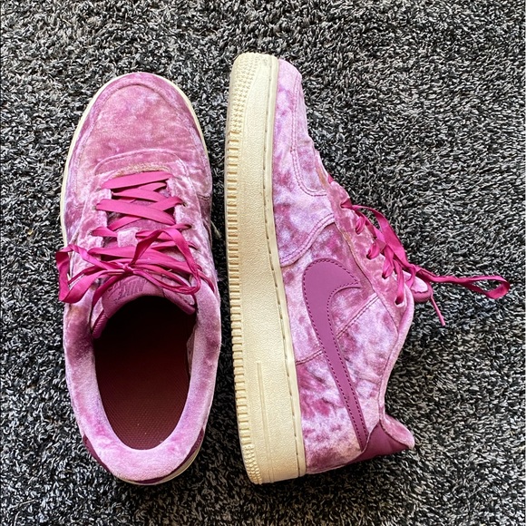 Nike Shoes - Nike Air Force 1s Pink Crushed Velvet Women’s size 8.5/Kids 7